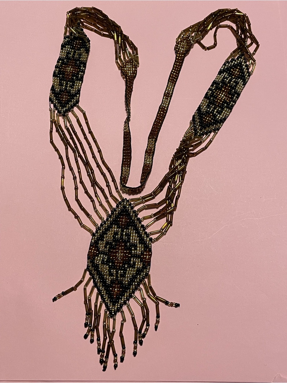 Vintage Native Seed Bead Necklace #0158